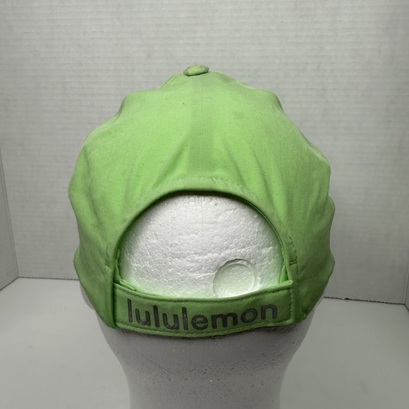 Lululemon Fast And Free Run Hat Mens One Size Lime Green Adjustable *STAINED* - Picture 4 of 11